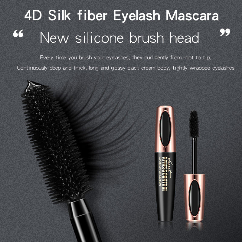 Waterproof Mascara Fiber Silk Eyelash Thick Curling Natural Lengthening Eyelash Black Durable