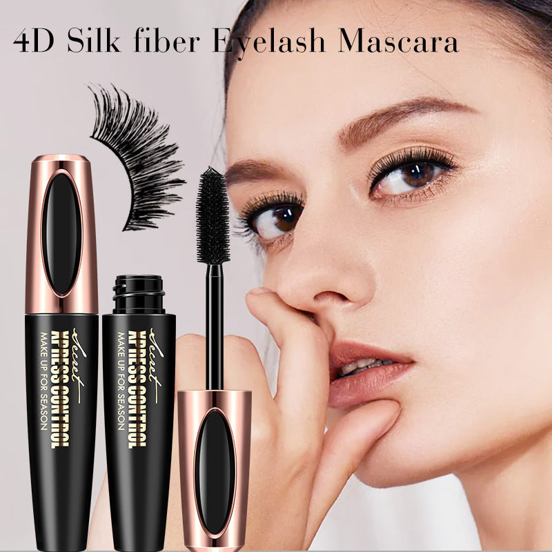 Waterproof Mascara Fiber Silk Eyelash Thick Curling Natural Lengthening Eyelash Black Durable