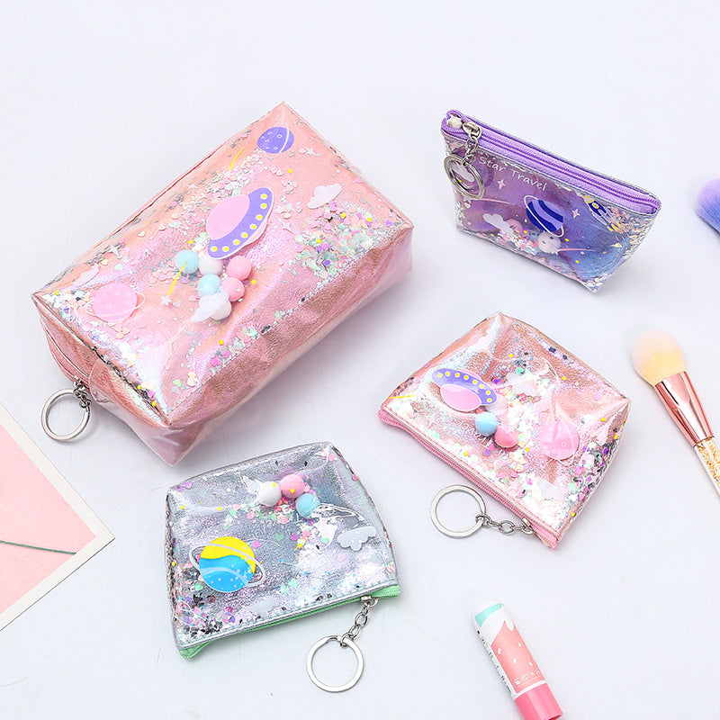 Gingervibez Waterproof Fashion Laser Cosmetic Bag -Durable