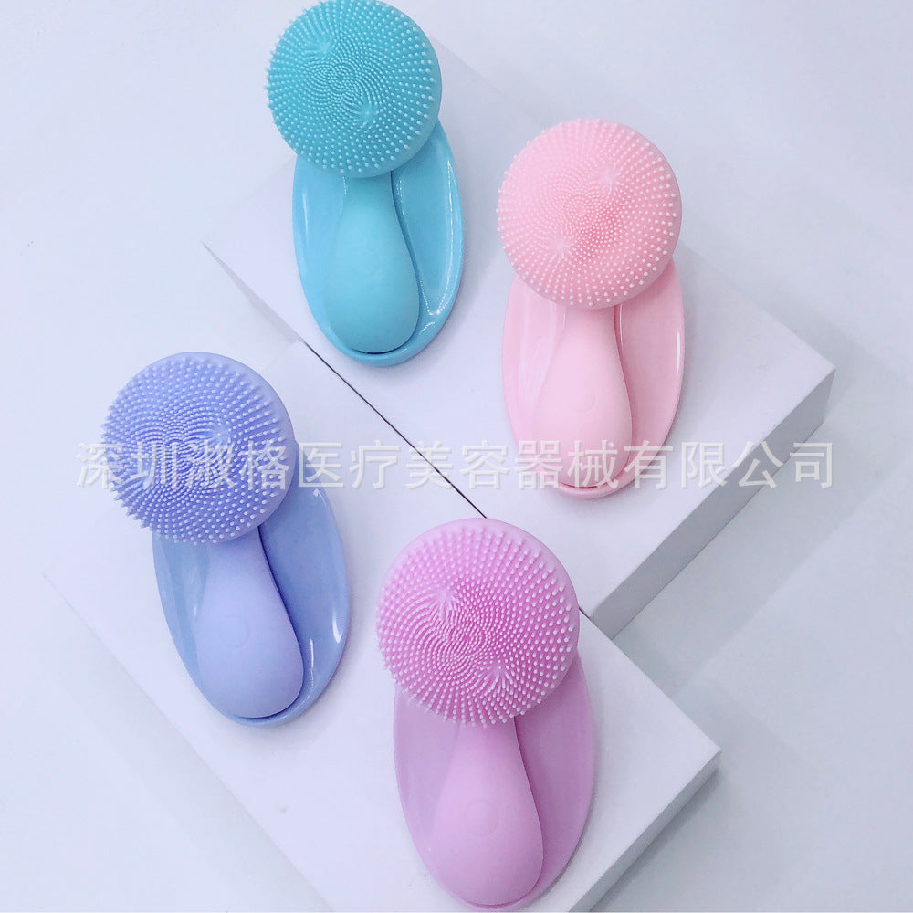 Magnetic Beads Rotating Rubbing Massage Sonic Silicone Facial Cleanser Multi-function Face Brush Small Ruyi Facial Cleanser Wireless Charging