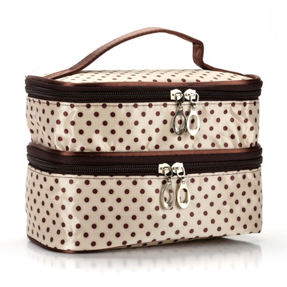 Polka Dot Double-layer Cosmetic Bag
