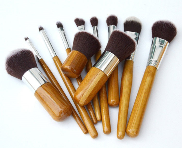 11 Bamboo Handle Makeup Brush Makeup Brush Set Beauty Tools Processing Set