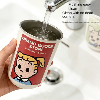 Cute Mouthwash Cup 304 Stainless Steel Household Toothbrush Cup Couple's High-Looking Multi-Purpose Cup For Dormitory Use