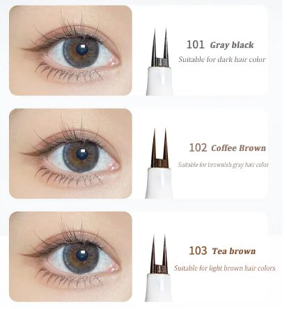 Ultra-thin 2 Fork Tip Liquid Eyeliner Lower Eyelash Pen Makeup Quick Dry Smooth Eye Liner 2 Point Eyebrow Tattoo Pencil Cosmetic