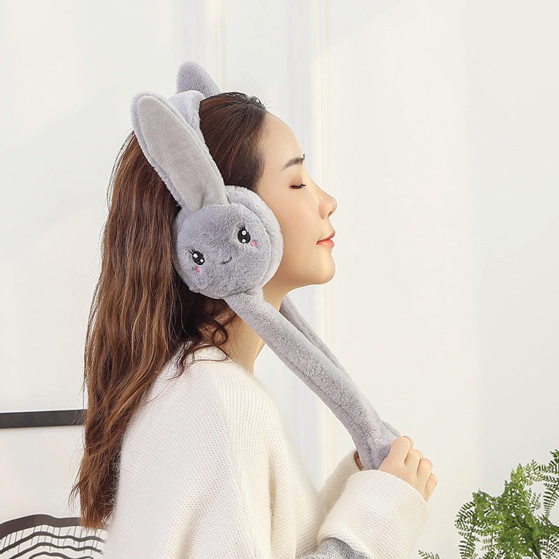 Children's Warm Earmuffs Rabbit Ears Move Female Students Cute Earmuffs Winter Earmuffs Winter Earmuffs Winter Earmuffs