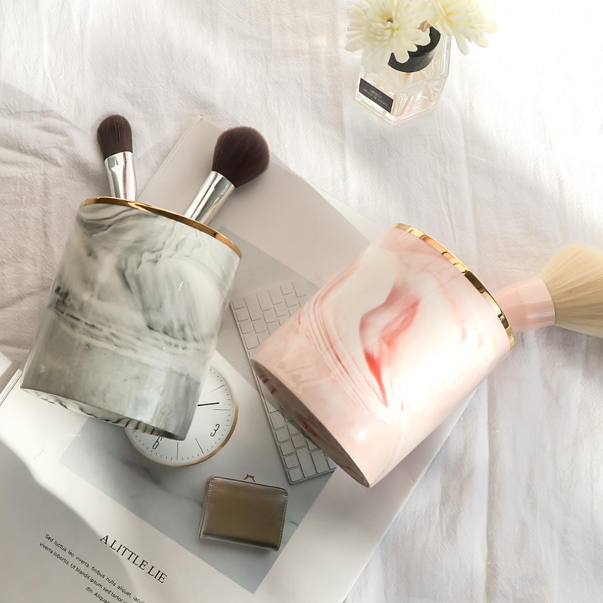 Makeup Brush Storage Tube Desktop Beauty Brush  Storage Box Brush Bucket