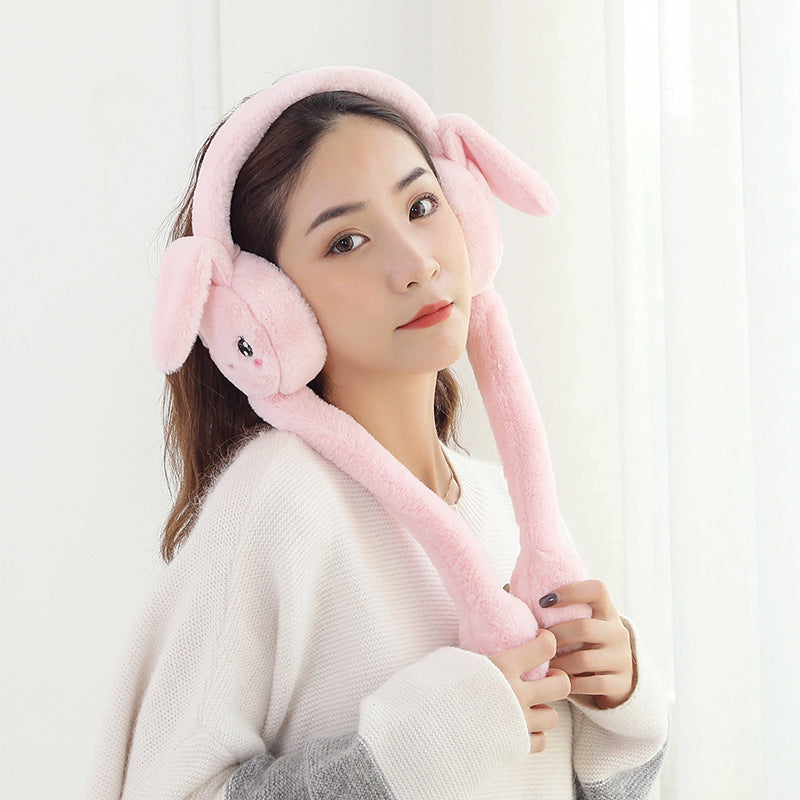 Children's Warm Earmuffs Rabbit Ears Move Female Students Cute Earmuffs Winter Earmuffs Winter Earmuffs Winter Earmuffs