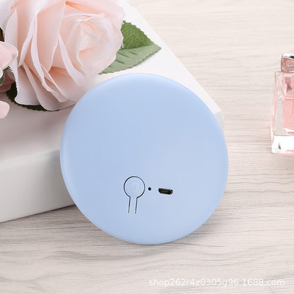 LED Makeup Mirror Compact Hand-held Luminous Makeup Mirror Girls Portable Round Small Mirror