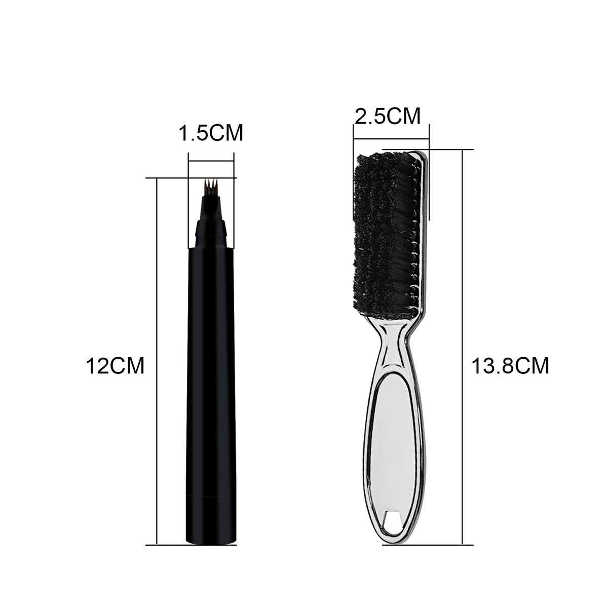 Cross-border New Men's Beard Pen With Brush Quad Head Beard Pen Beard Filling Pen Stroke Pen Plus Beard Brush