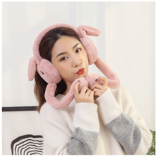 Children's Warm Earmuffs Rabbit Ears Move Female Students Cute Earmuffs Winter Earmuffs Winter Earmuffs Winter Earmuffs