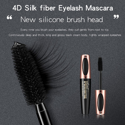Waterproof Mascara Fiber Silk Eyelash Thick Curling Natural Lengthening Eyelash Black Durable
